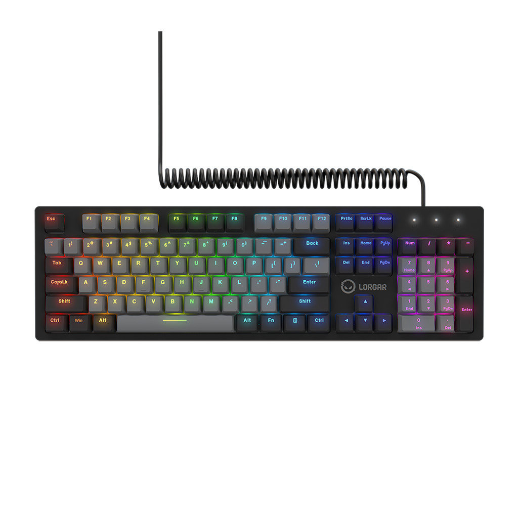 LORGAR Azar 514 Wired mechanical gaming keyboard RGB backlight 1680000 colour variations 18 modes keys