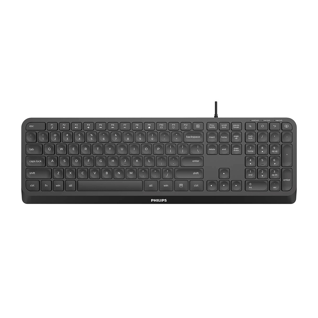 PHILIPS SPK6207B/00 - Wired keyboard USB 2.0 Multimedia shortcuts compact design ENG