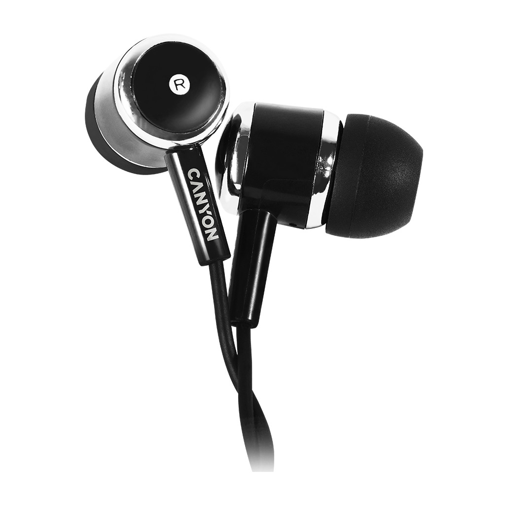 CANYON EPM- 01 Stereo earphones with microphone Black cable length 1.2m 23*9*10.5mm0.013kg