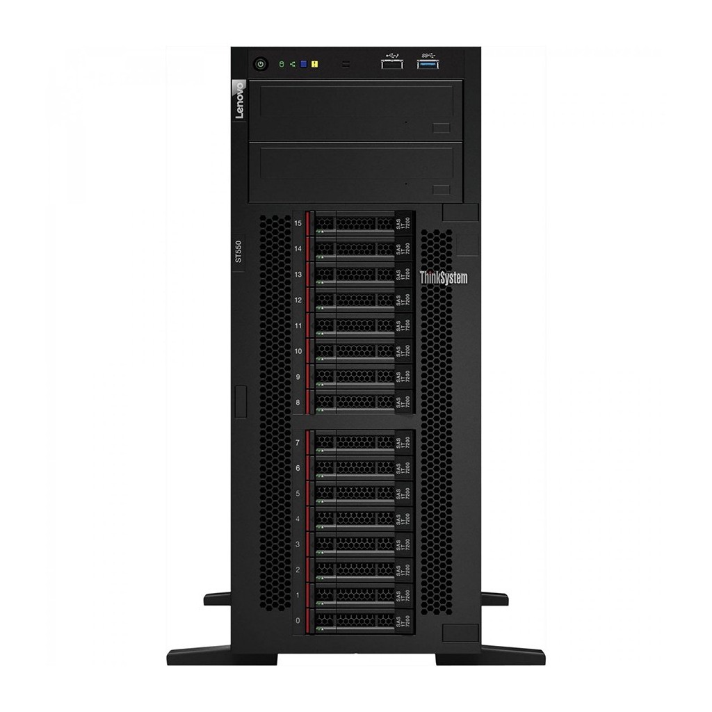 Lenovo ThinkSystem ST550 Tower Server, Xeon Silver 4210R, 32GB RAM, 8x2.5" Bays, 750W PSU, RAID HW 930-8i