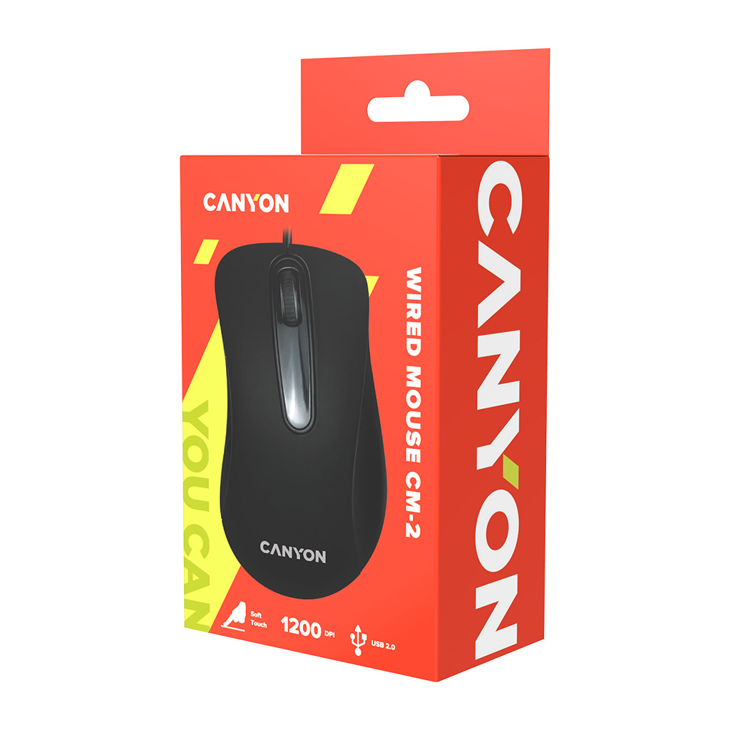 CANYON CM-2 Wired Optical Mouse with 3 buttons 1200 DPI optical technology for precise tracking - Image 3