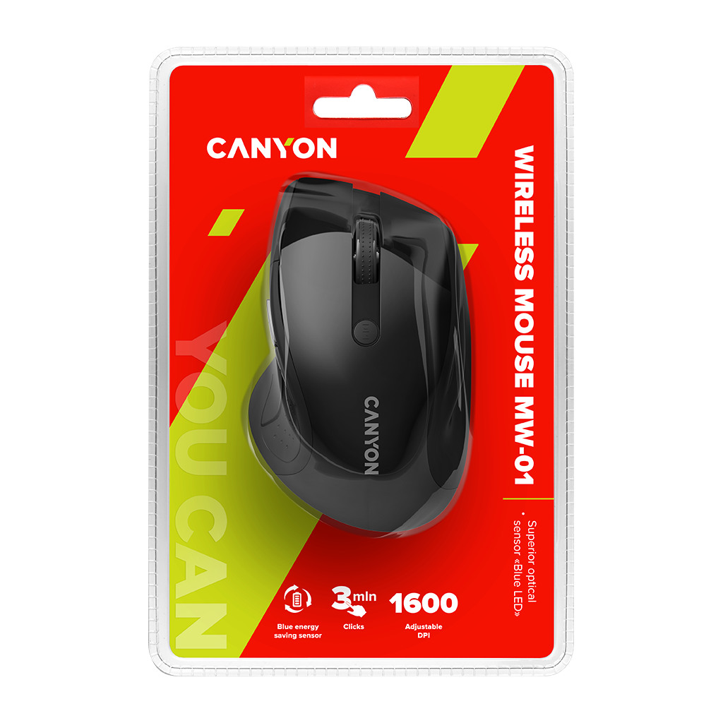 CANYON MW-01 2.4GHz wireless mouse with 6 buttons optical tracking - blue LED DPI 1000/1200/1600 - Image 4