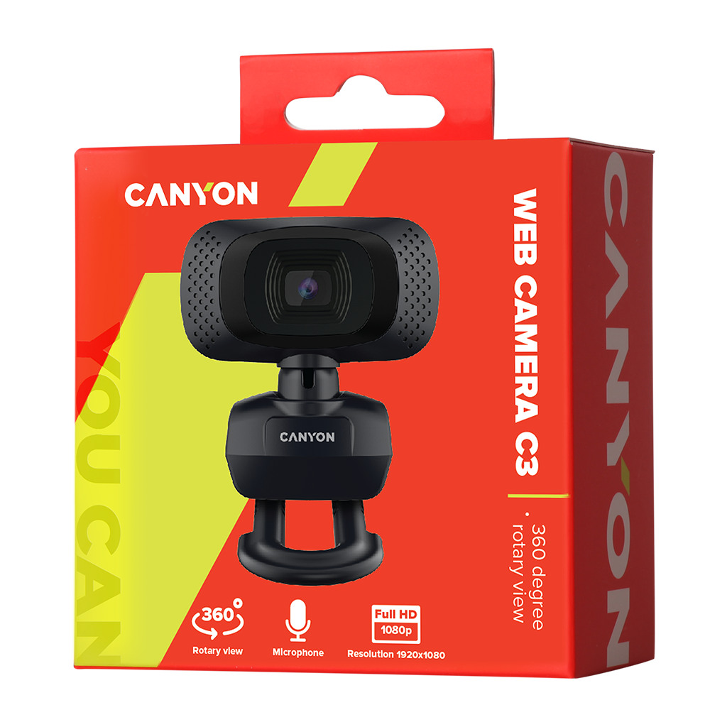 CANYON C3 720P HD webcam with USB2.0. connector 360° rotary view scope 1.0Mega pixels Resolution