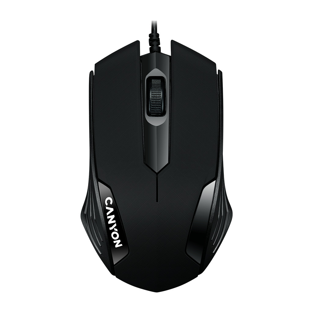 CANYON CM-02 wired optical Mouse with 3 buttons DPI 1000 Black cable length 1.25m 120*70*35mm