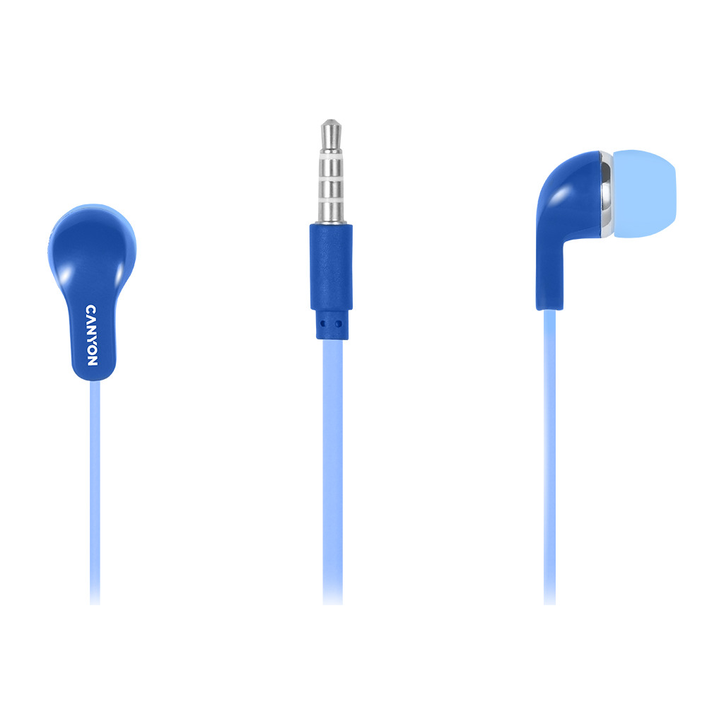 CANYON EPM-02 Stereo Earphones with inline microphone Blue cable length 1.2m 20*15*10mm 0.013kg - Image 2