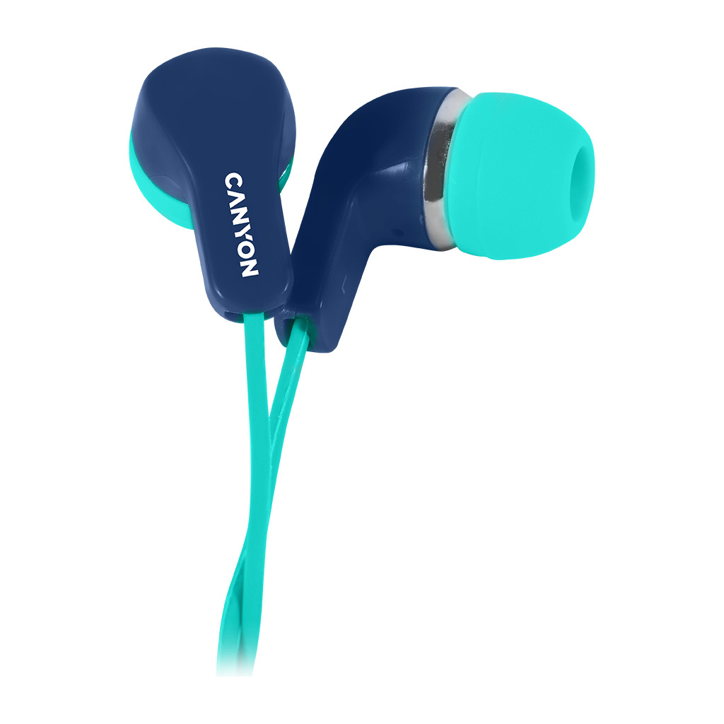 CANYON EPM-02 Stereo Earphones with inline microphone Green+Blue cable length 1.2m 20*15*10mm 0.013kg