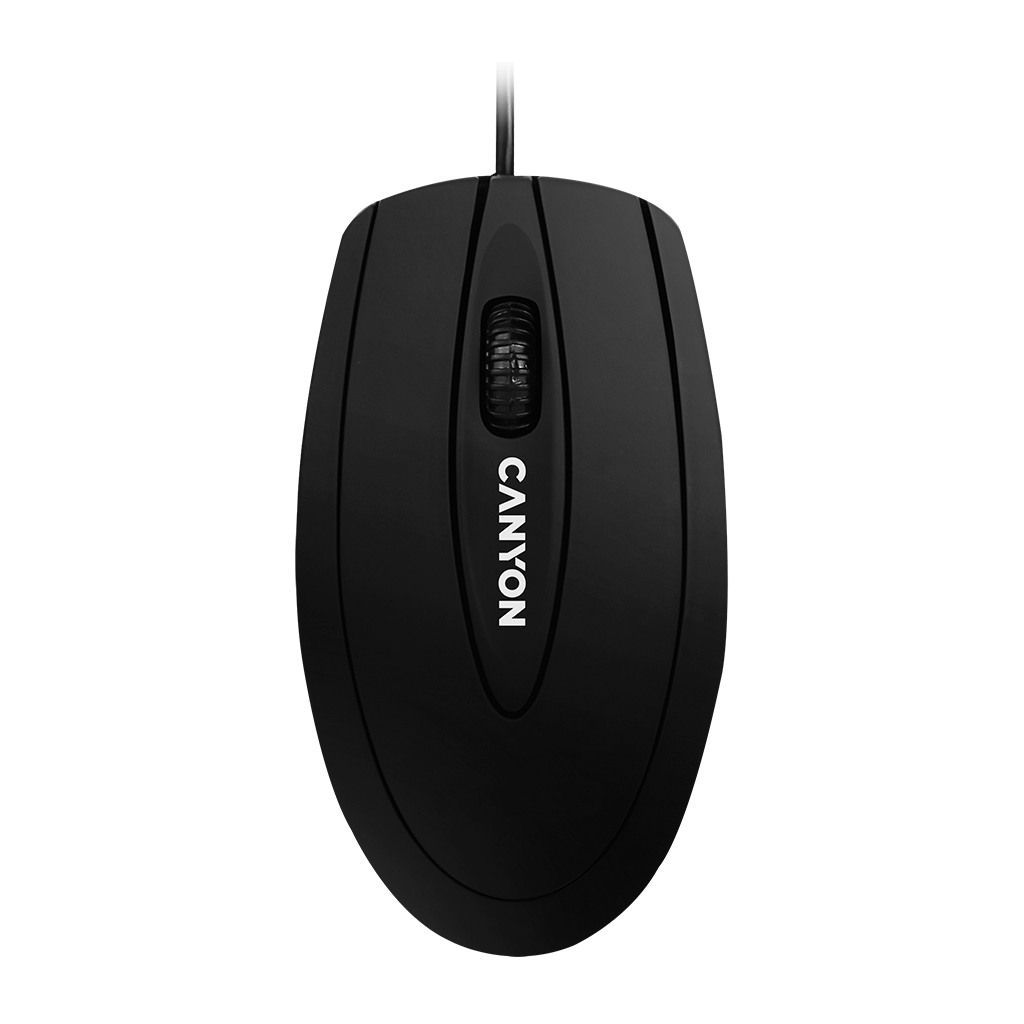 CANYON CM-1 wired optical Mouse with 3 buttons DPI 1000 Black cable length 1.8m 100*51*29mm