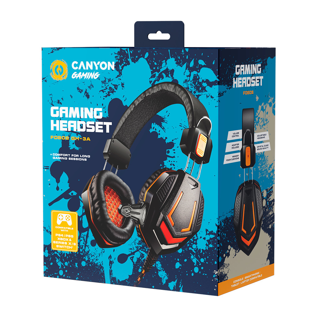 CANYON Fobos GH-3A Gaming headset 3.5mm jack with microphone and volume control with 2in1 3.5mm - Image 2