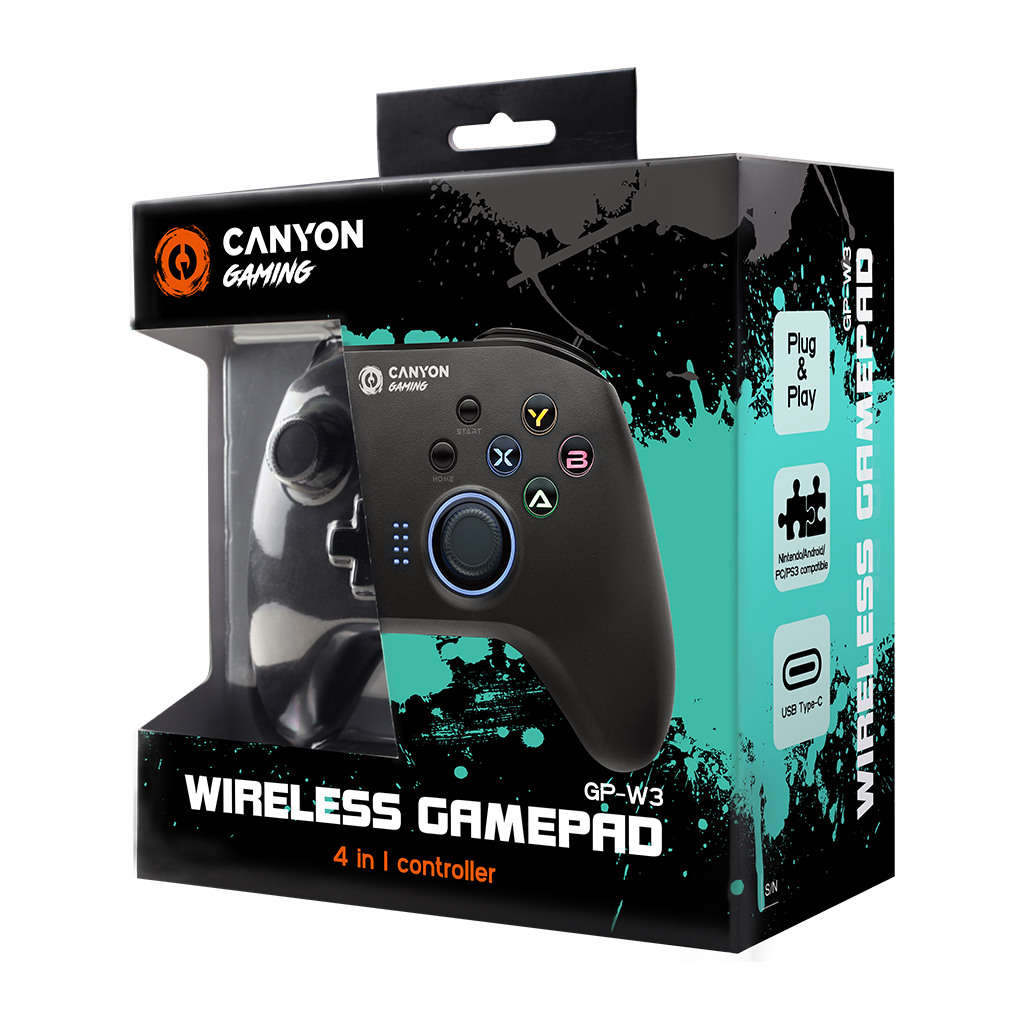 CANYON GP-W3 2.4G Wireless Controller with built-in 600mah battery 1M Type-C charging cable 6 axis - Image 4