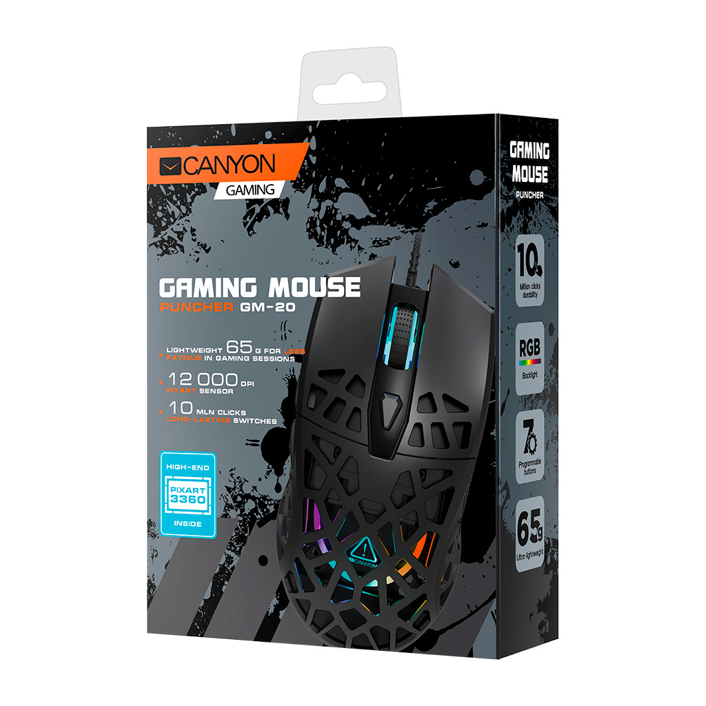 CANYON Puncher GM-20 High-end Gaming Mouse with 7 programmable buttons Pixart 3360 optical sensor 6 - Image 6