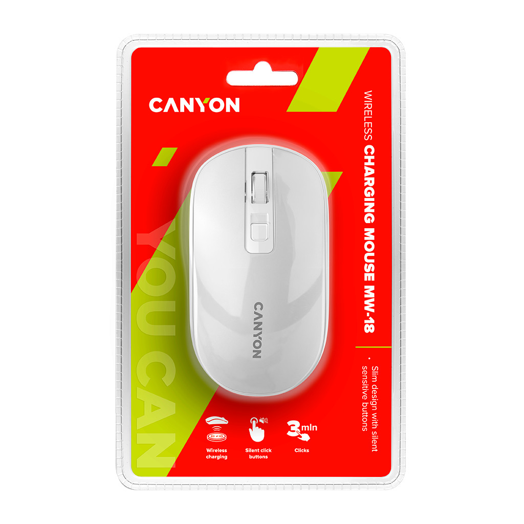 CANYON MW-18 2.4GHz Wireless Rechargeable Mouse with Pixart sensor 4keys Silent switch for right/left keysDPI: - Image 5