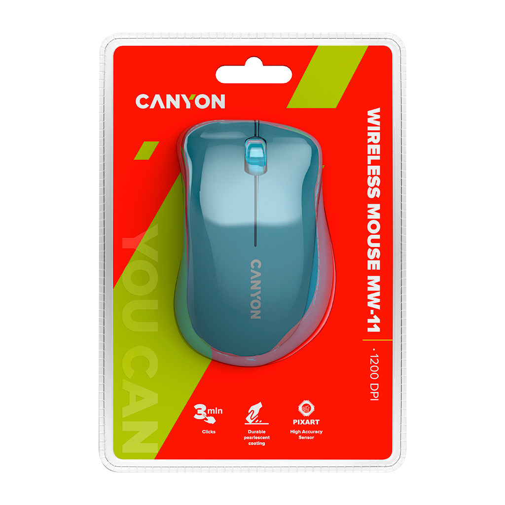 CANYON MW-11 2.4 GHz  Wireless mouse with 3 buttons DPI 1200 Battery:AAA*2pcs  Blue67*109*38mm - Image 6