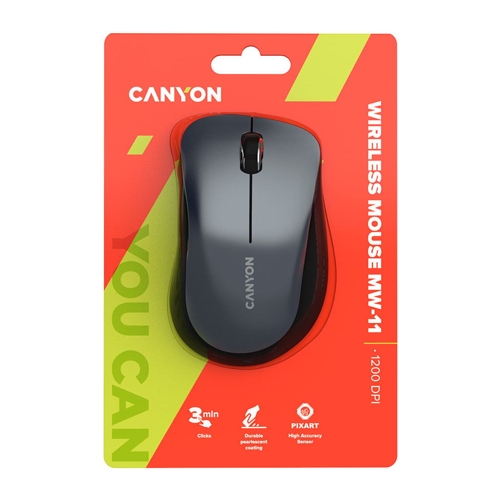 CANYON MW-11 2.4 GHz Wireless mousewith 3 buttons DPI 1200 Battery:AAA*2pcsBlack67*109*38mm0.063kg - Image 6