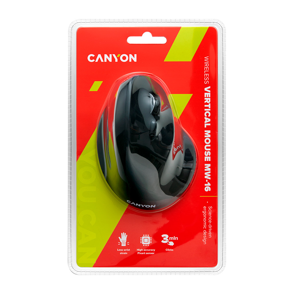 CANYON MW-16 wireless Vertical mouse USB2.4GHz Optical Technology 6 number of buttons USB 2.0 resolution: - Image 4