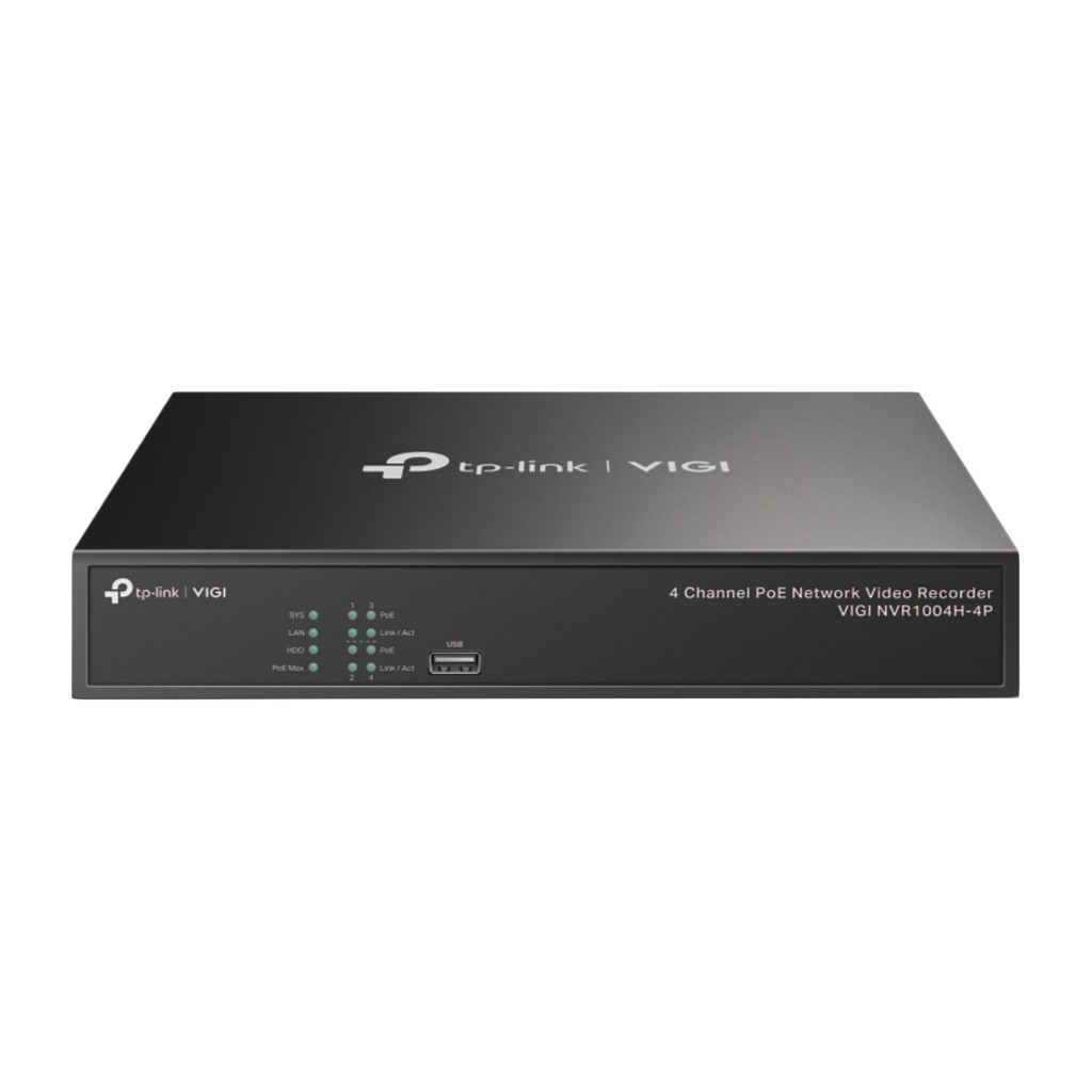 TP-Link VIGI NVR1004H 4 Channel Network Video Recorder  H.265+/H.265/H.264+/H.264 Up to 8MP resolution 80