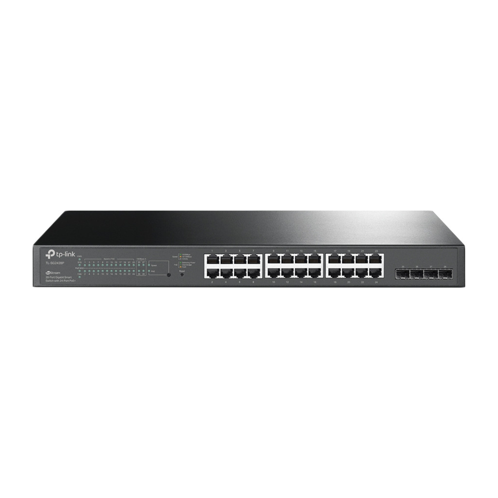 TP-Link SG2428P Omada 28-Port Gigabit Smart Switch with 24-Port PoE+ 24× Gigabit 802.3af/at PoE+ ports