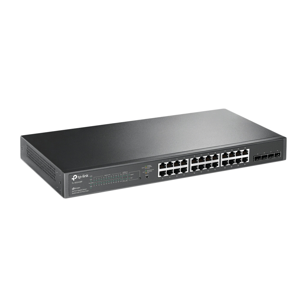 TP-Link SG2428P Omada 28-Port Gigabit Smart Switch with 24-Port PoE+ 24× Gigabit 802.3af/at PoE+ ports