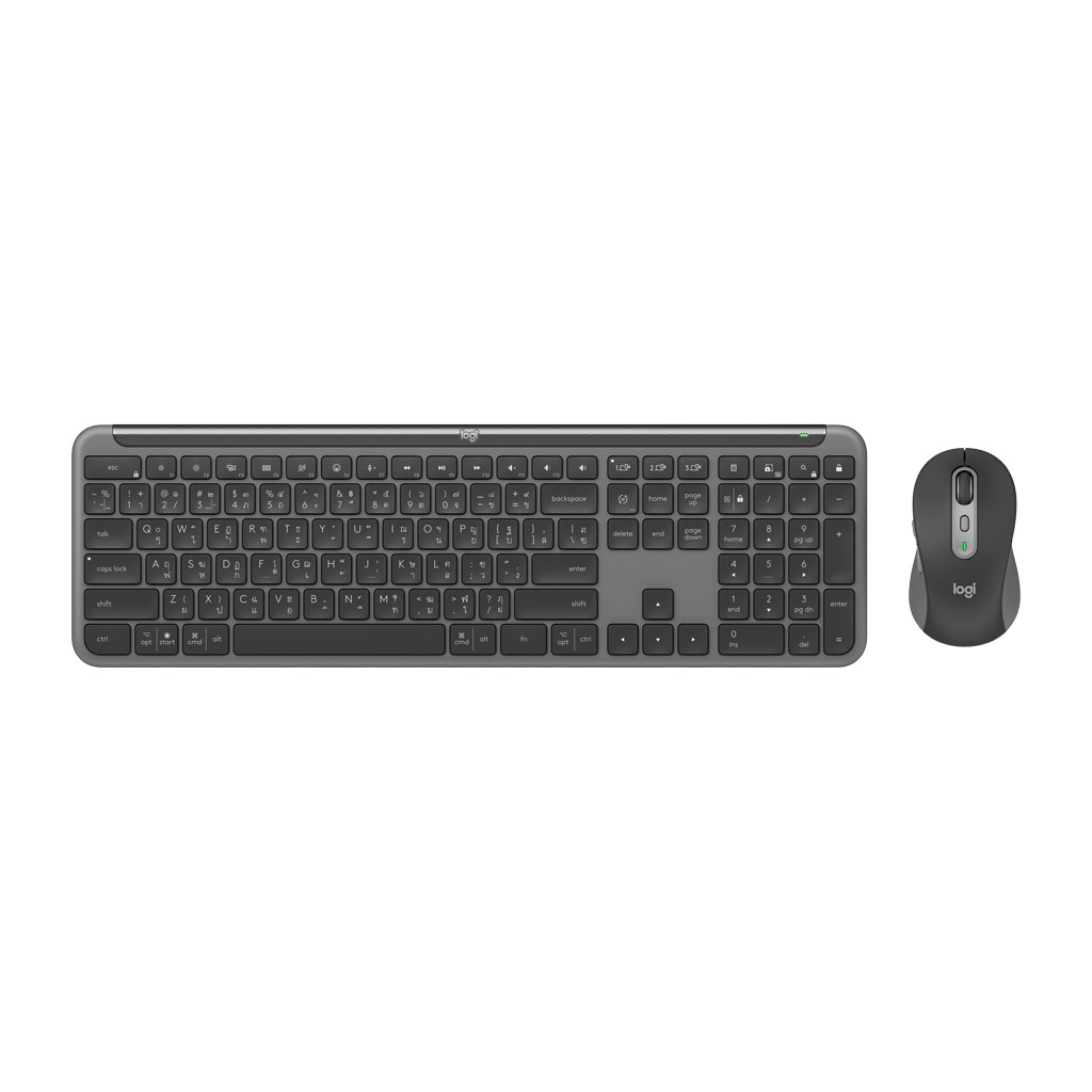 LOGITECH Signature Slim Combo MK950 – Bežična Tastatura i Miš, US International, 2.4GHz/BT, Graphite