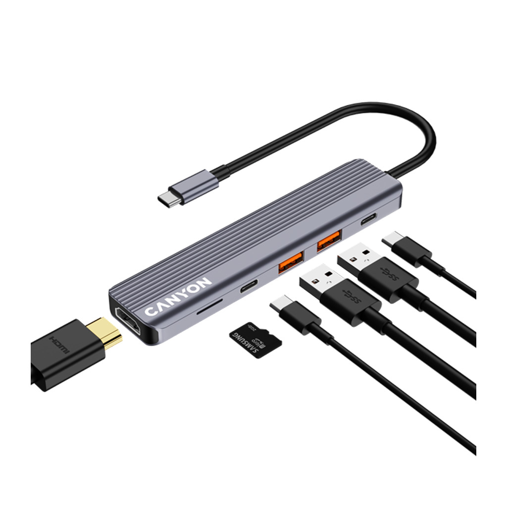 CANYON hub DS-17 6in1 4k USB-C Grey - Image 6