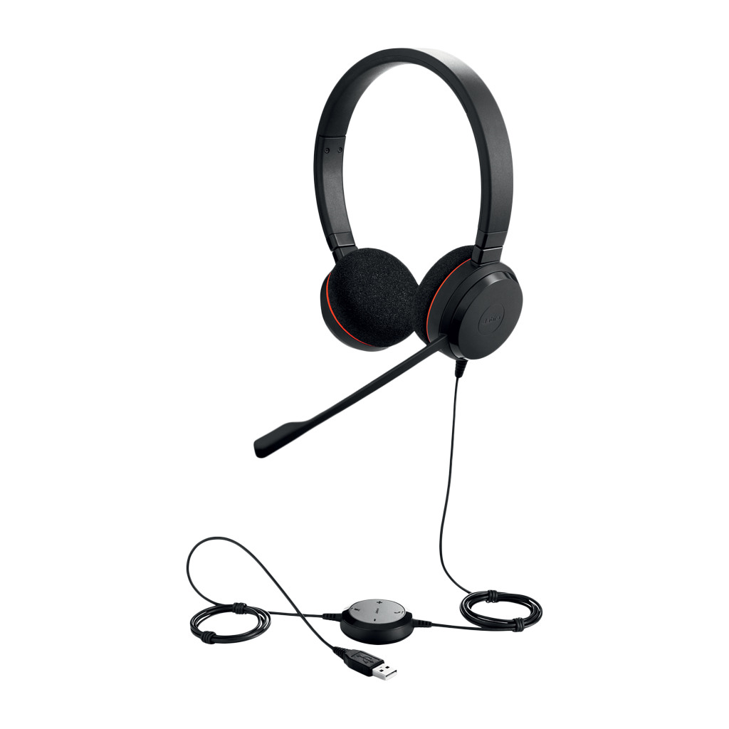 JABRA EVOLVE 20 UC Stereo USB Headband Noise cancelling USB connector with mute-button and volume