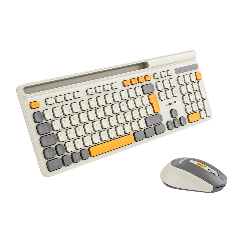 CANYON HSET-W5 EN/AD Keyboard+Mouse AAA+AA Wireless Beige