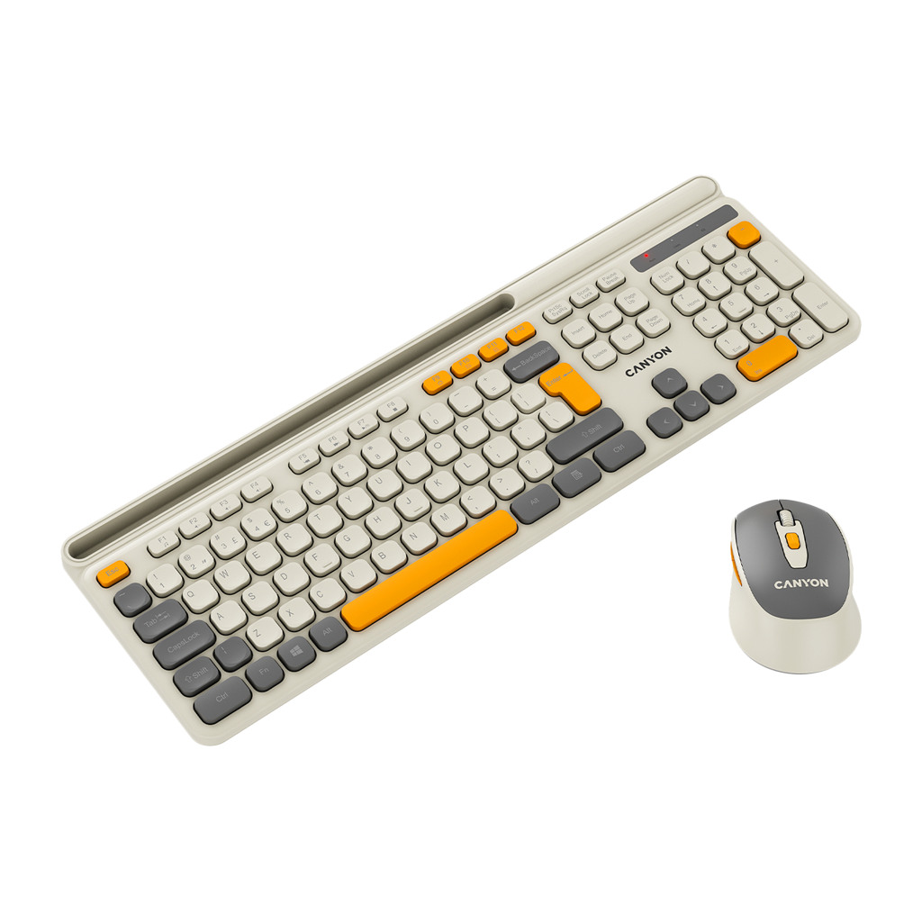 CANYON HSET-W5 EN/AD Keyboard+Mouse AAA+AA Wireless Beige