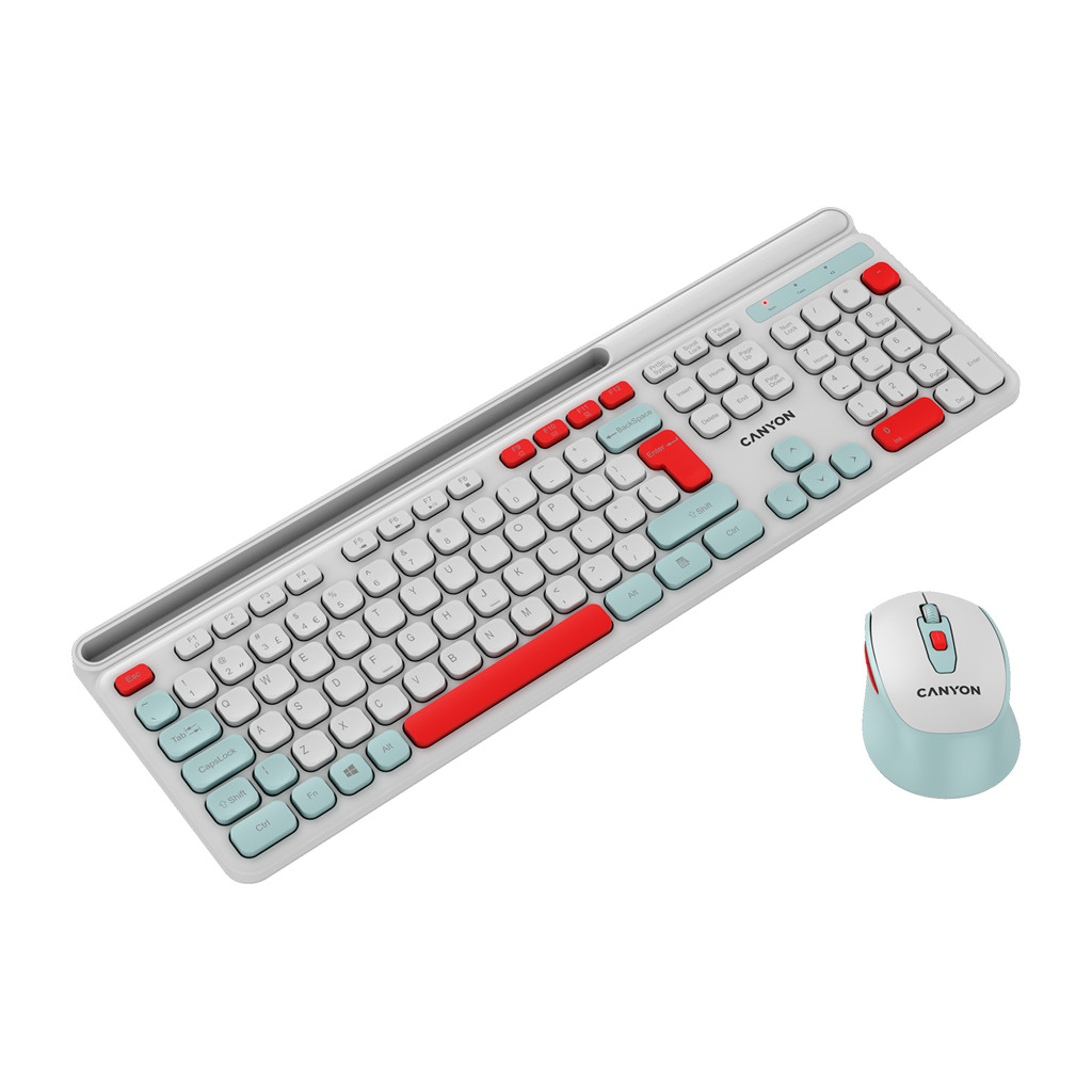 CANYON HSET-W5 EN/AD Keyboard+Mouse AAA+AA Wireless White