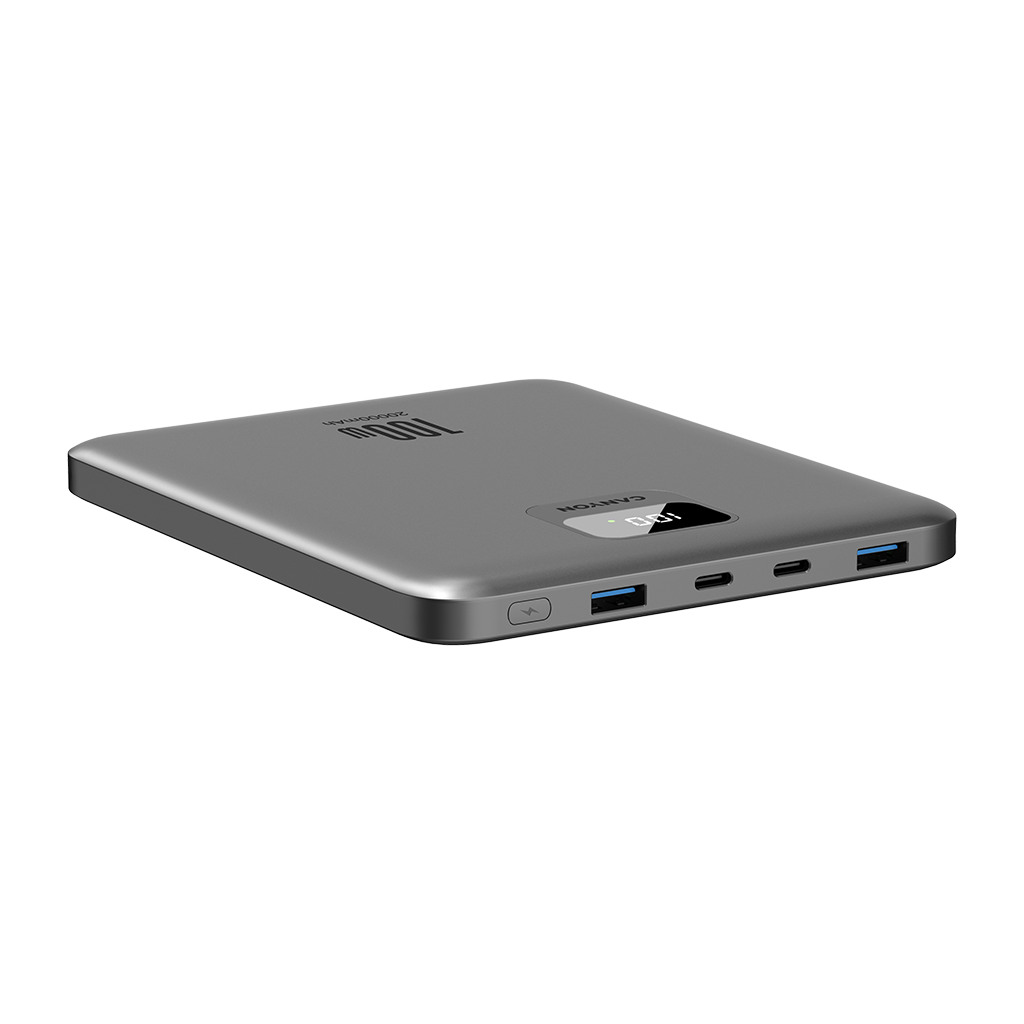 CANYON power bank PB-2008 LED FLAT 20000 mAh PD100W QC3.0 Dark Grey