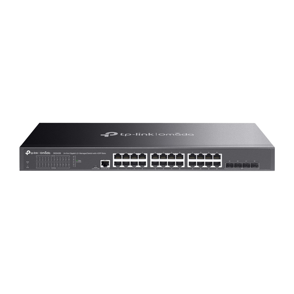 TP-Link SG3428 Omada 24-Port Gigabit Managed Switch – 4 SFP Slots, VLAN, QoS, Fanless, Zero-Touch Provisioning