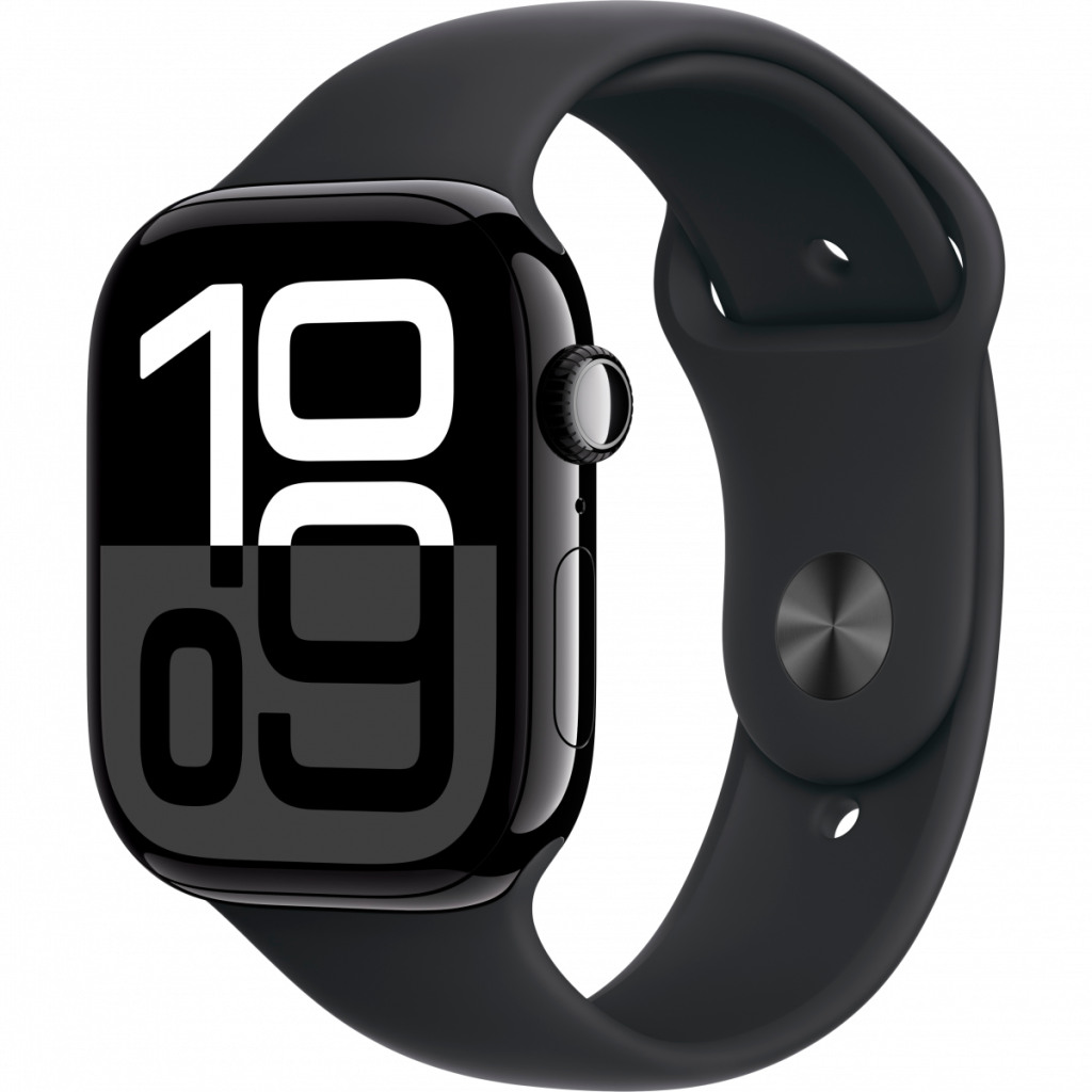 Apple Watch S10 GPS 46mm Jet Black Alu Case with Black Sport Band - M/L - Image 5