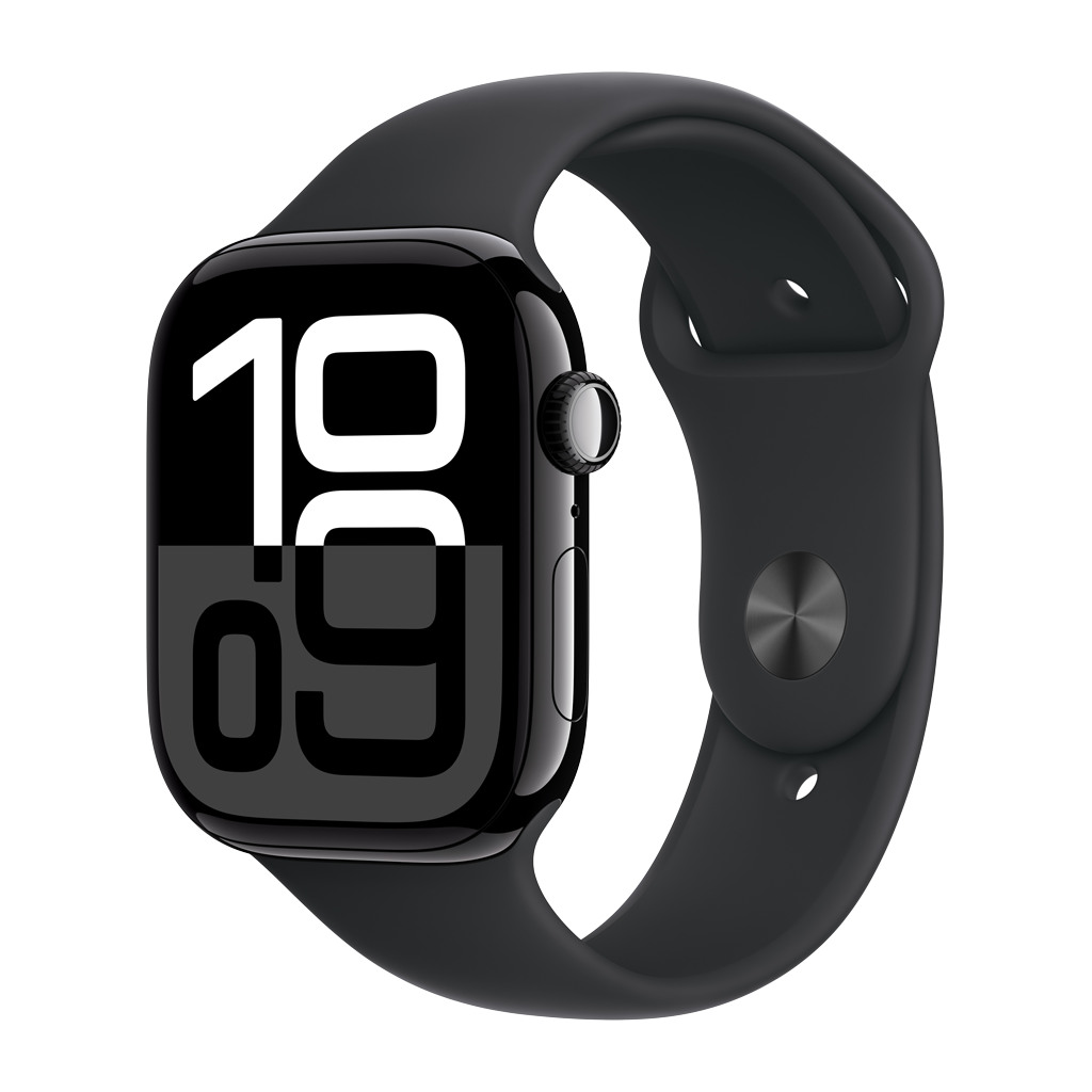 Apple Watch S10 GPS 46mm Jet Black Alu Case with Black Sport Band - M/L