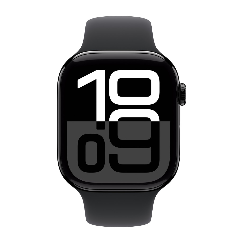 Apple Watch S10 GPS 46mm Jet Black Alu Case with Black Sport Band - M/L - Image 2