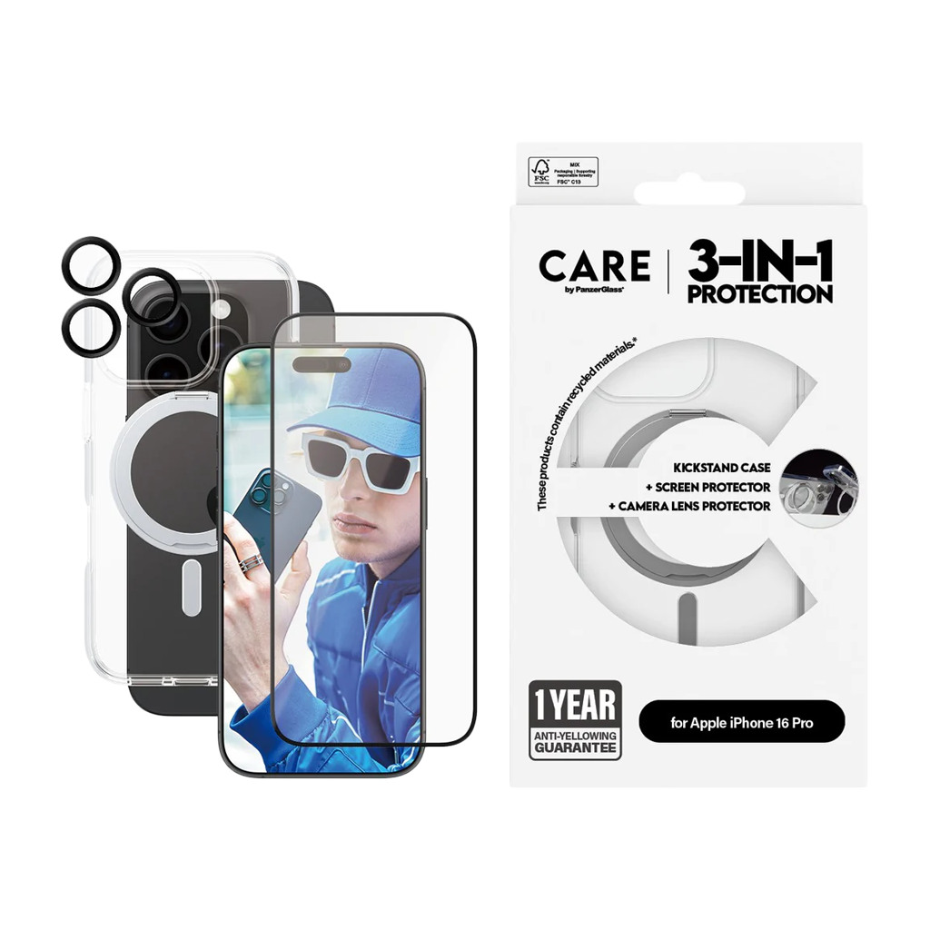 CARE by PanzerGlass Feature 3-in-1 Ceramic Bundle iPhone '24 6.3'' Pro