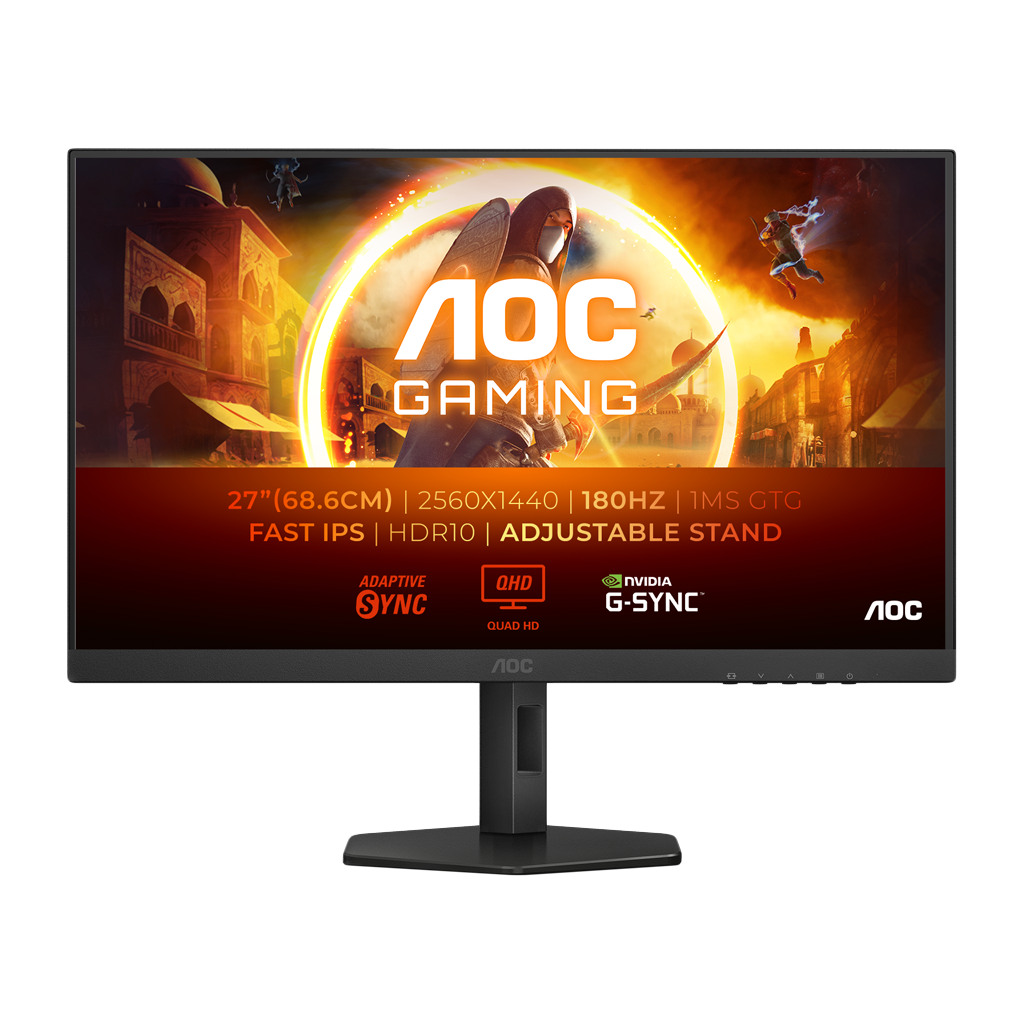 AOC Monitor Q27G4XF 27" Fast IPS 2560x1440 Antiglare  180Hz HDR 10 0.5ms 1000:1 HDMI