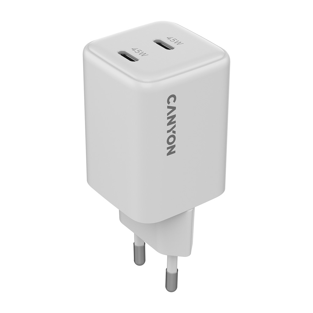 CANYON charger CU45AC GaN 45W 2xPD EU White