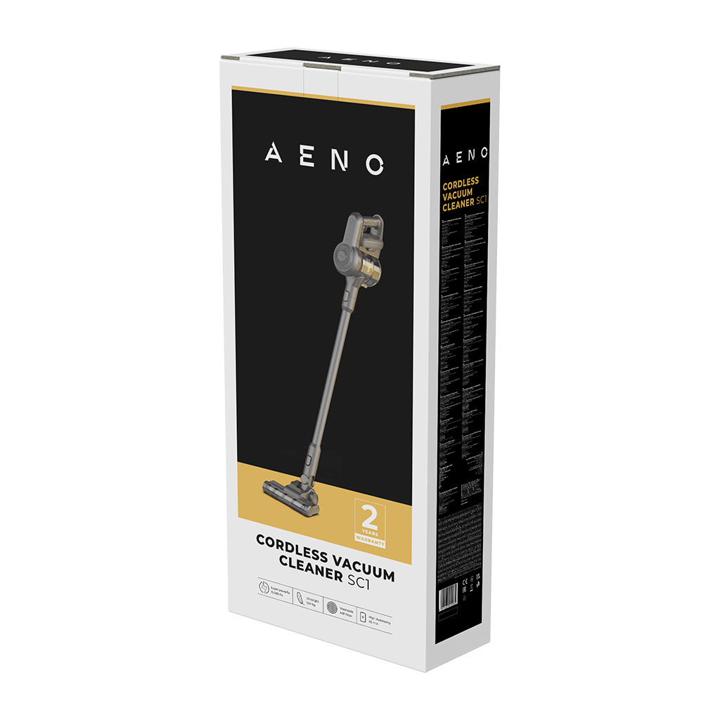 AENO Cordless vacuum cleaner SC1: electric turbo brush LED lighted brush resizable and easy to