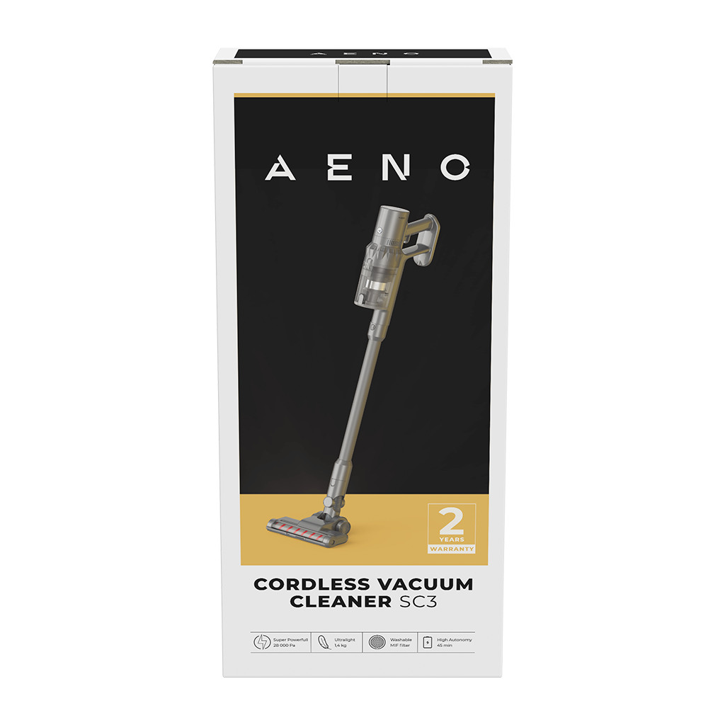 AENO Cordless vacuum cleaner SC3: electric turbo brush LED lighted brush resizable and easy to