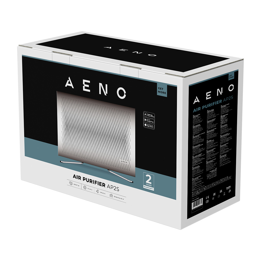 AENO Air Purifier AP2S Wi-Fi UV lamp ionization Tvoc sensor CADR 420 m³/h 50 m2