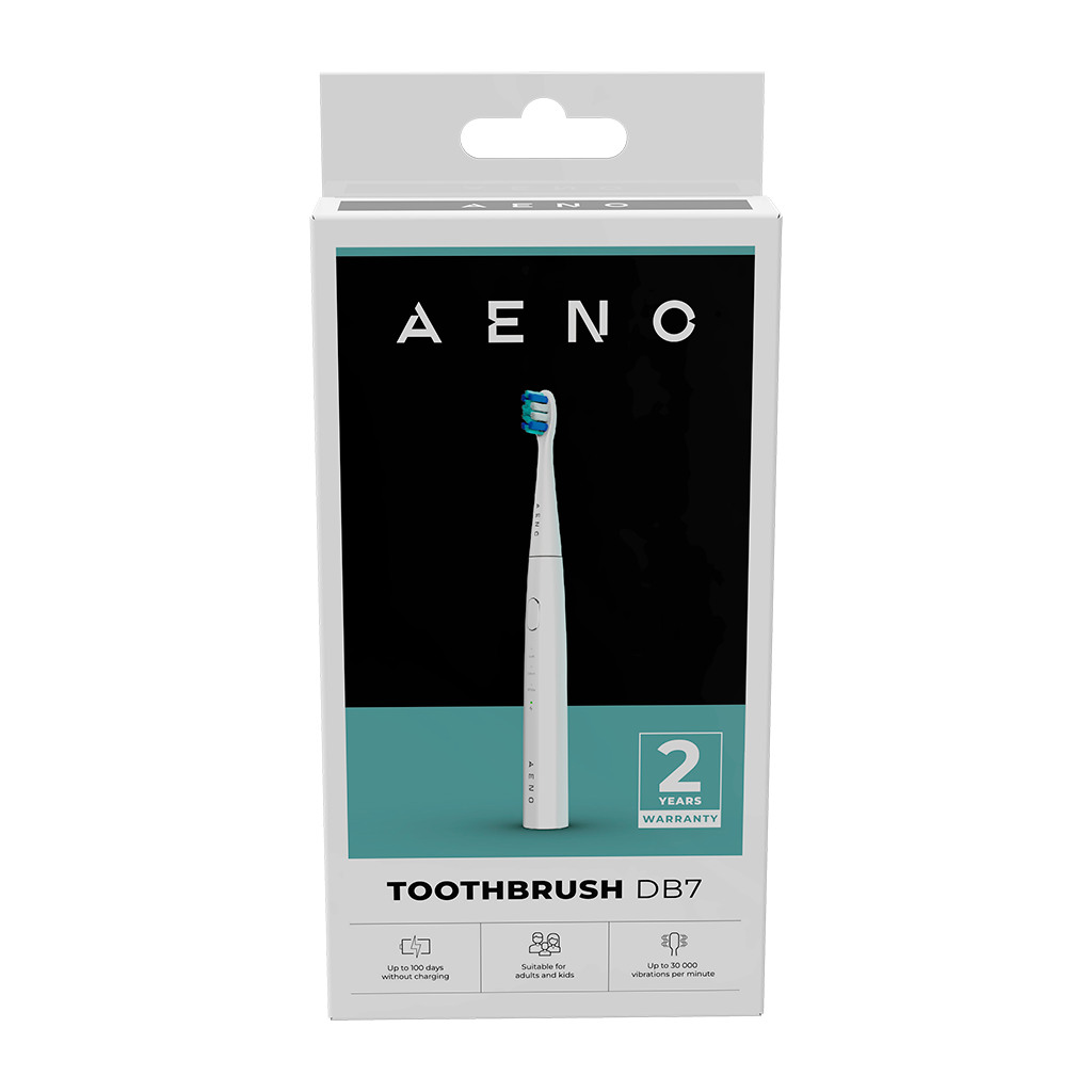 AENO Sonic Electric toothbrush DB7: White 3modes 1 brush head + 2 stickers  30000rpm