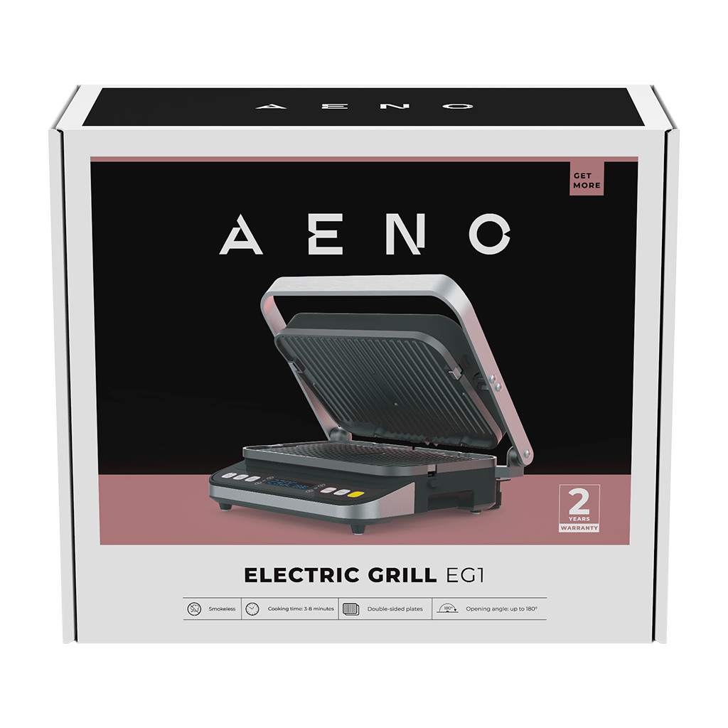 AENO ''Electric Grill EG1: 2000W 3 heating modes - Upper Grill Lower Grill Both Grills