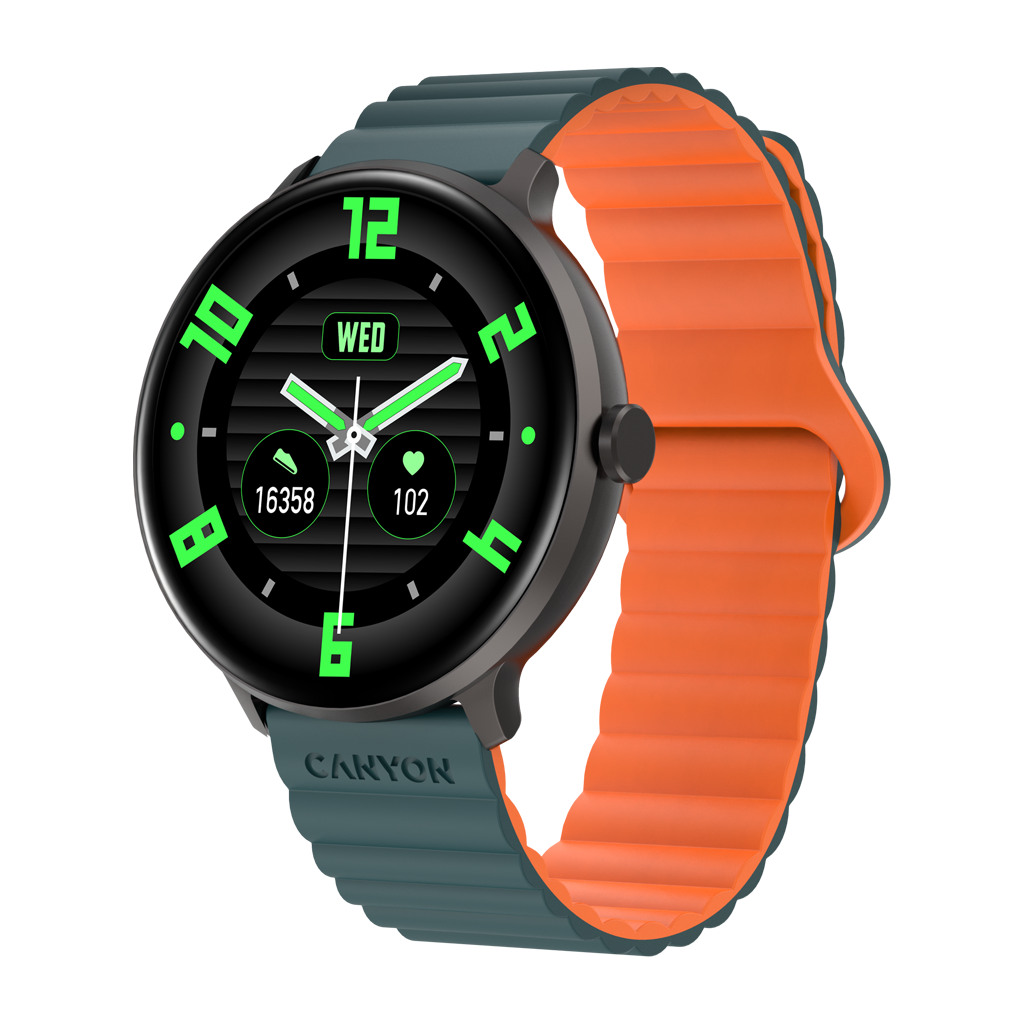 CANYON Pametni Sat Jacky SW-69 Green Orange - Stylish, Multifunctional Wearable - Image 2