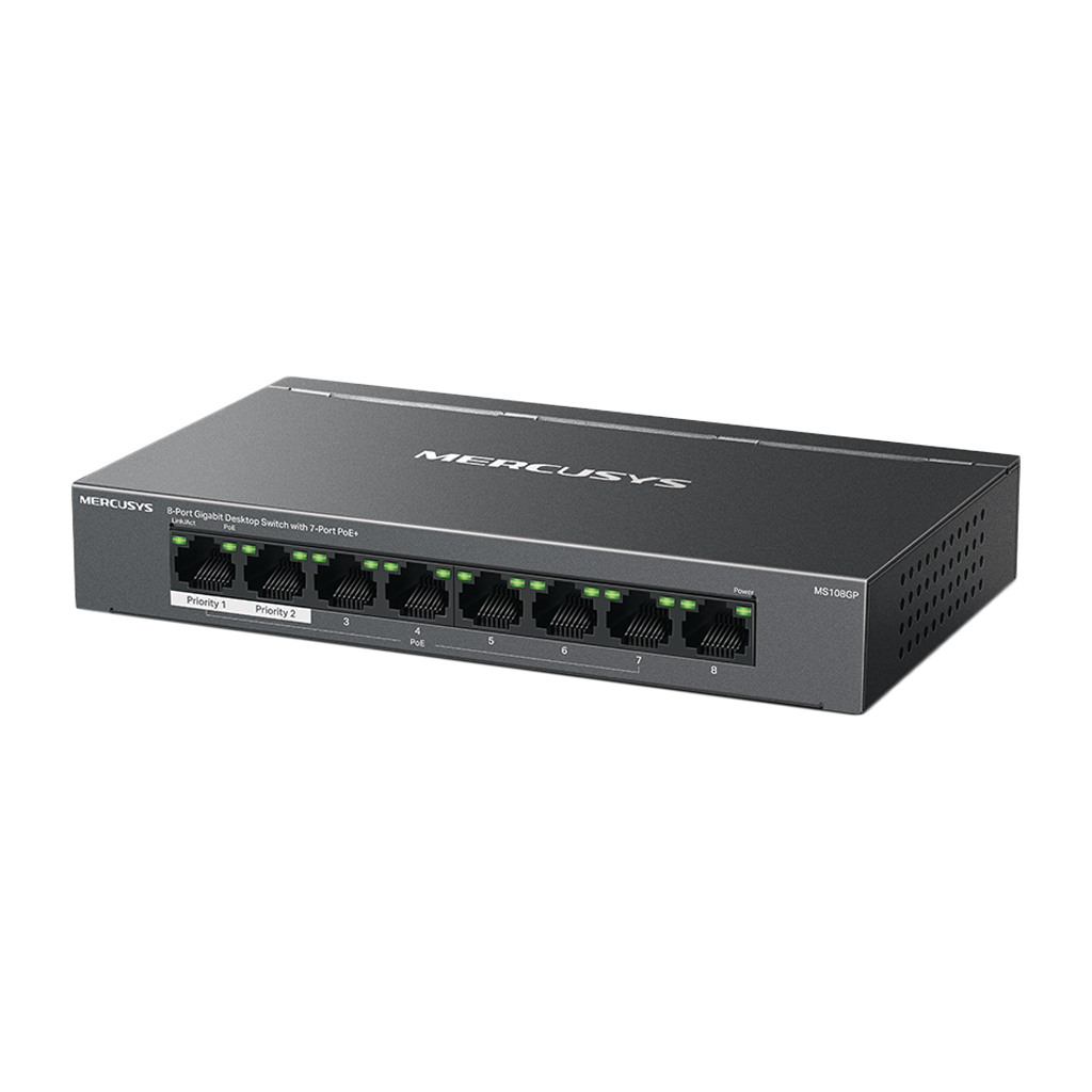 TP-Link 8-Port Gigabit Desktop Switch MS108GP sa 7 PoE+ Portova - Prošireni Domet, Montaža na Zid, Čelično Kućište - Image 2