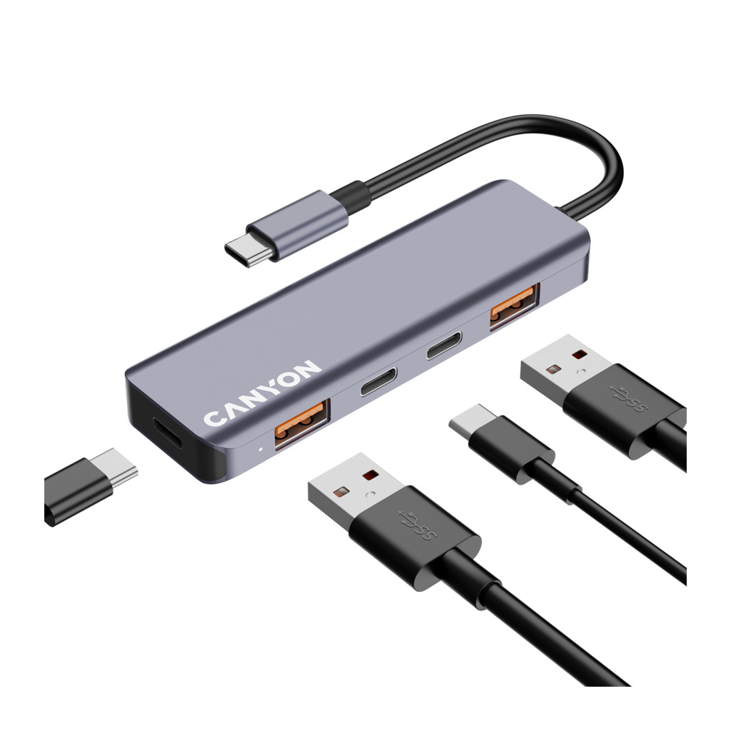 CANYON hub DS-18 5in1 USB-C Grey