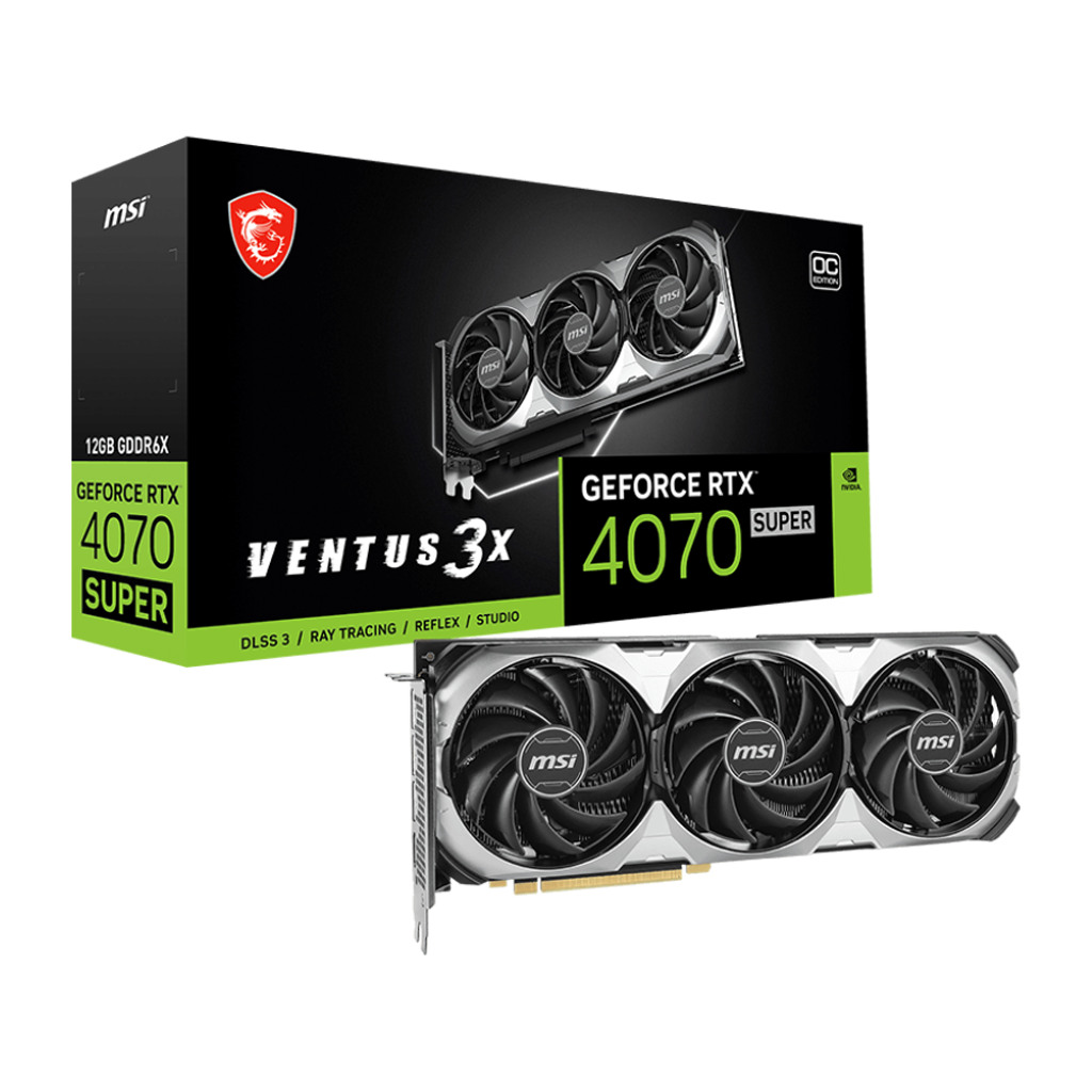 MSI Grafička Karta Nvidia GeForce RTX 4070 SUPER 12G VENTUS 3X OC - 12GB GDDR6X, 3xDP, Overclocked