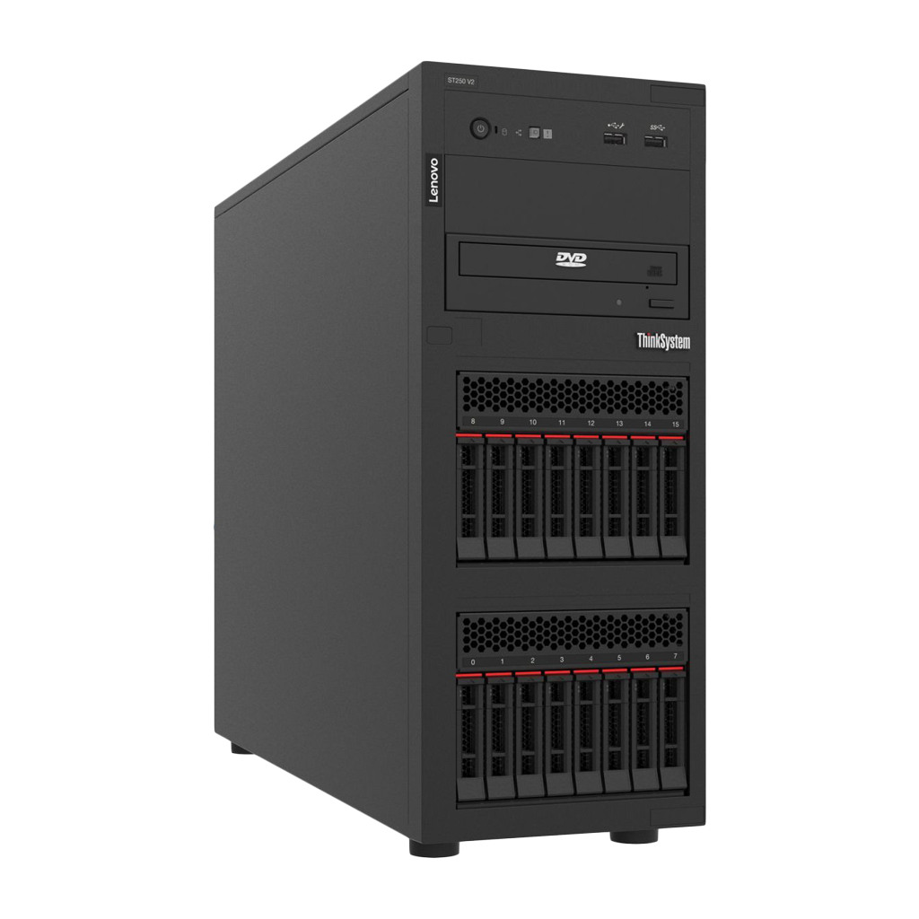 Lenovo ThinkSystem ST250 V2; Tower; 1x Xeon E-2378 8C 2.6GHz 16MB Cache/65W 1x32GB O/B 2.5"