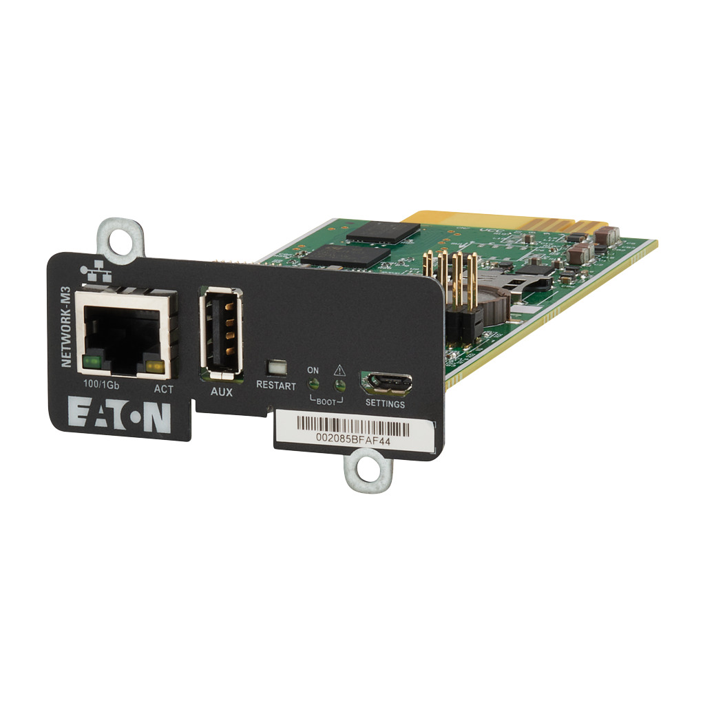 Eaton Network Managment Card - M3; Web/SNMP communications; Ethernet 10/100/1000BaseT; For UPS: 5P 5PX 5PX