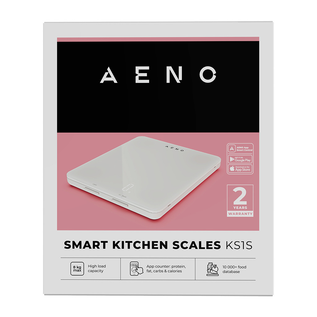 AENO Kitchen Scale KS1S Smart Max load - 8 kg Bluetooth 10000+ products & meals