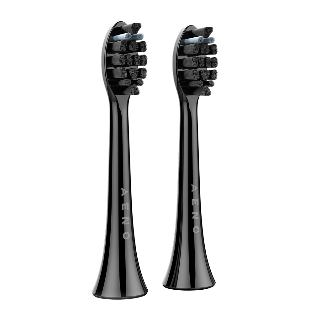 AENO Replacement toothbrush heads Black Dupont bristles 2pcs in set for ADB0004/ADB0006 and ADB0003/ADB0005