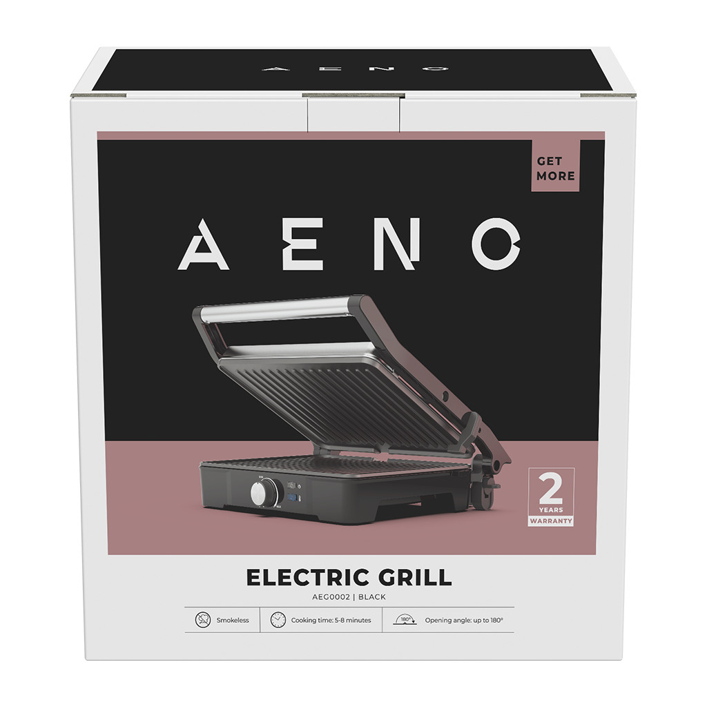 AENO Electric Grill EG2: 2000W Temperature regulation Max opening angle -180° Plate size 290*234mm