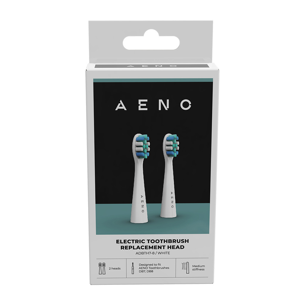 AENO Replacement toothbrush heads White Dupont bristles 2pcs in set for ADB0007/ADB0008